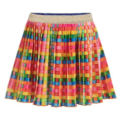 Agatha Ruiz de la Prada-Girls Pleated Velour Skirt | Childrensalon Outlet