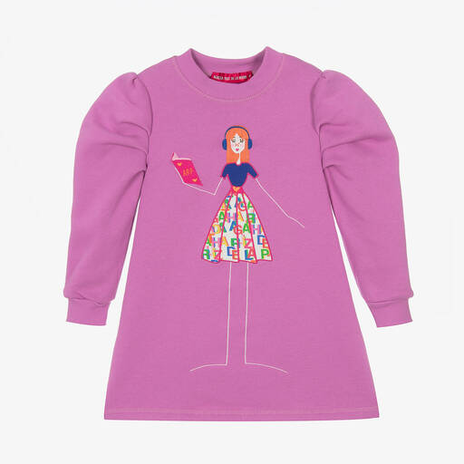 Agatha Ruiz de la Prada-Girls Purple Sweatshirt Dress | Childrensalon Outlet