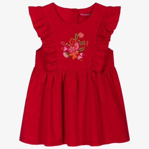 Agatha Ruiz de la Prada-فستان قطن كوردروي لون أحمر | Childrensalon Outlet