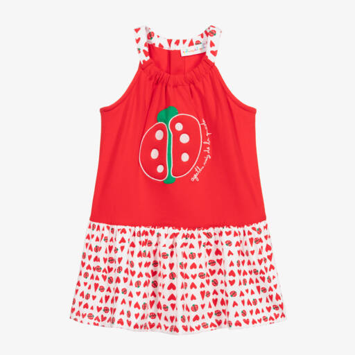 Agatha Ruiz de la Prada-Girls Red Cotton Jersey Dress | Childrensalon Outlet