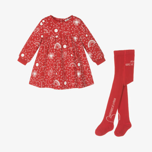 Agatha Ruiz de la Prada-Girls Red Jersey Dress Ensemble | Childrensalon Outlet