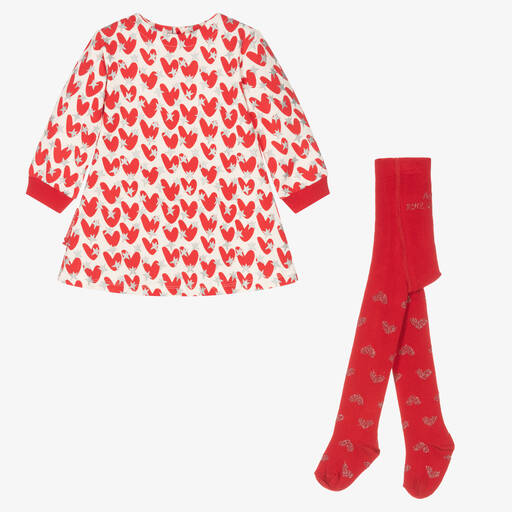 Agatha Ruiz de la Prada-Girls Red Jersey Dress & Tights Set | Childrensalon Outlet