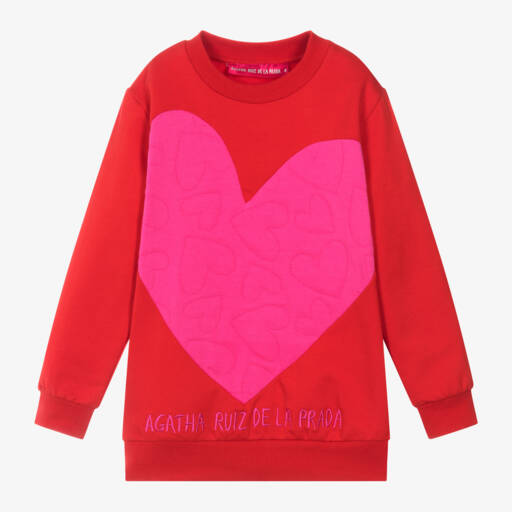 Agatha Ruiz de la Prada-Girls Scarlet Heart Sweatshirt | Childrensalon Outlet