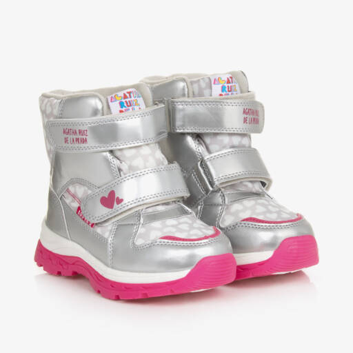 Agatha Ruiz de la Prada-أحذية شتوية للبنات بنقشة قلوب متلألئة | Childrensalon Outlet