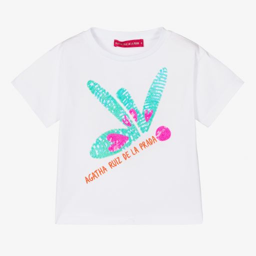Agatha Ruiz de la Prada-Weißes Libellen-T-Shirt für Mädchen | Childrensalon Outlet