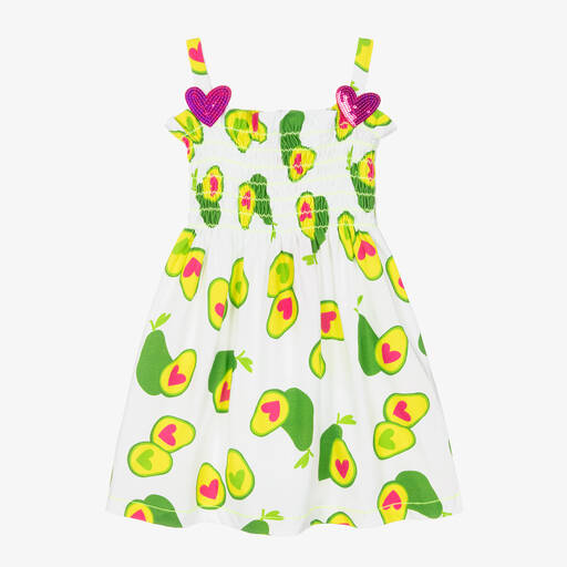 Agatha Ruiz de la Prada-Girls White & Green Avocado Jersey Dress  | Childrensalon Outlet