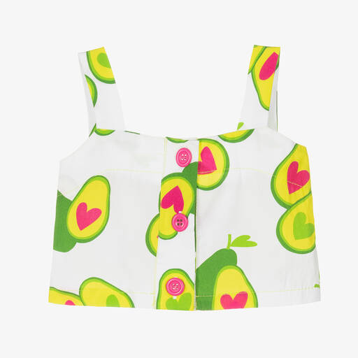 Agatha Ruiz de la Prada-Girls White & Green Avocado Top | Childrensalon Outlet