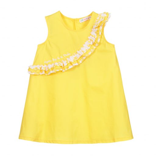 Agatha Ruiz de la Prada-Girls Yellow Cotton Dress | Childrensalon Outlet
