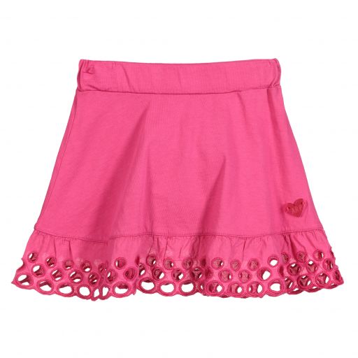 Agatha Ruiz de la Prada-Pink Cotton Cut Work Skirt | Childrensalon Outlet