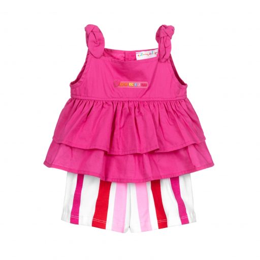 Agatha Ruiz de la Prada-Pink Cotton Shorts Set | Childrensalon Outlet