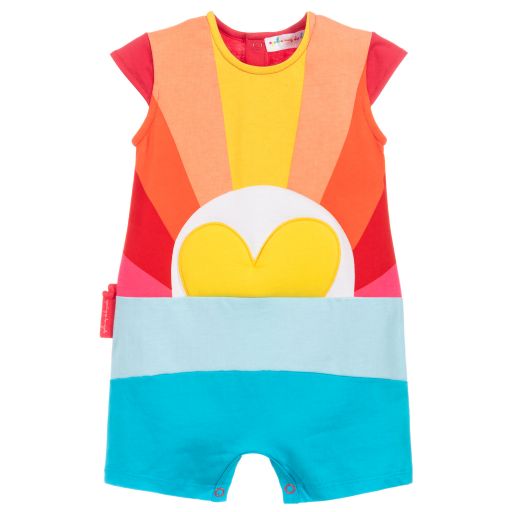 Agatha Ruiz de la Prada-تبّان قطن لون أصفر بطبعة ملونة للمولودات | Childrensalon Outlet