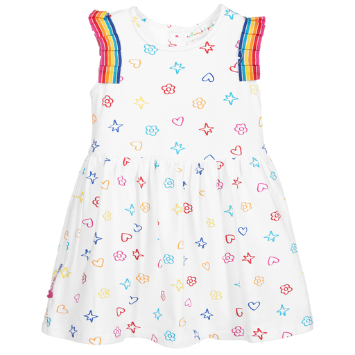 Agatha Ruiz de la Prada-فستان قطن جيرسي أبيض بدون أكمام | Childrensalon Outlet