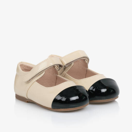 Age of Innocence-Girls Beige Patent Leather Bar Shoes | Childrensalon Outlet