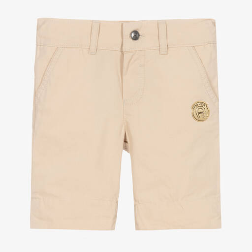 AIGNER-Baby Boys Beige Cotton Shorts | Childrensalon Outlet