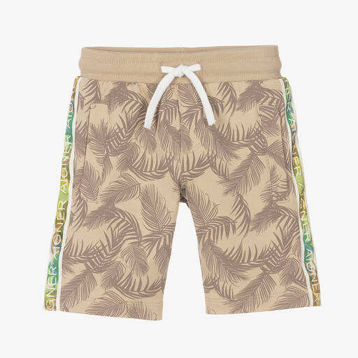 AIGNER-Baby Boys Beige Palm Print Shorts | Childrensalon Outlet