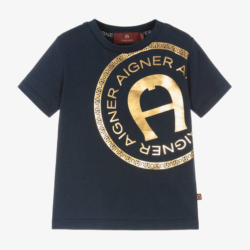 AIGNER-Синяя хлопковая футболка для малышей | Childrensalon Outlet