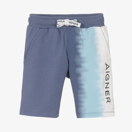 AIGNER-Baby Boys Blue Ombré Logo Shorts | Childrensalon Outlet