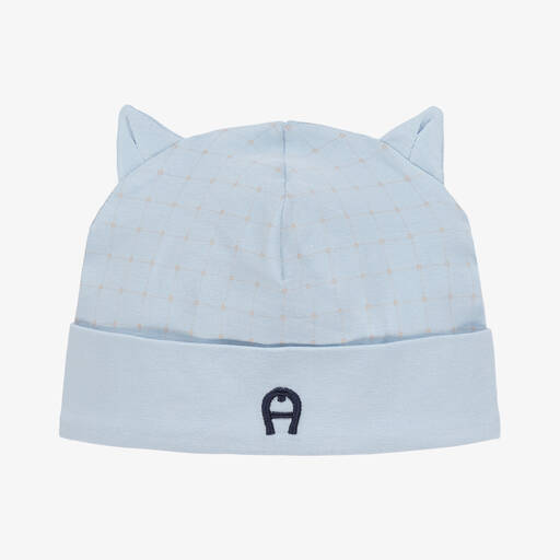 AIGNER-قبعة قطن بيما جيرسي لون أزرق فاتح للمواليد | Childrensalon Outlet