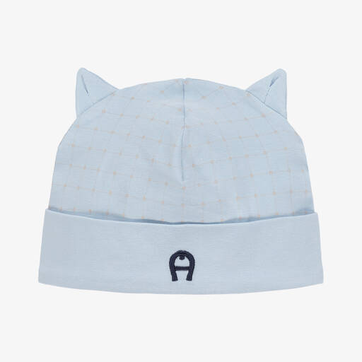 AIGNER-Baby Boys Blue Pima Cotton Hat | Childrensalon Outlet