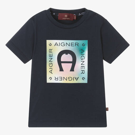 AIGNER-Синяя хлопковая футболка для малышей | Childrensalon Outlet