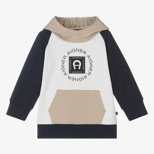 AIGNER-Белая худи с цветовыми блоками для малышей | Childrensalon Outlet