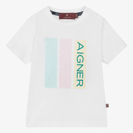 AIGNER-Белая хлопковая футболка для малышей | Childrensalon Outlet