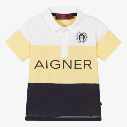 AIGNER-Baby Boys Yellow Polo Shirt | Childrensalon Outlet