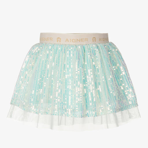 AIGNER-Baby Girls Blue Tulle Sequin Skirt | Childrensalon Outlet