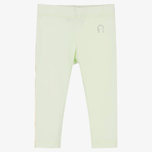 AIGNER-Baby Girls Green Cotton Logo Leggings | Childrensalon Outlet