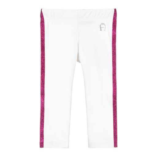 AIGNER-Baby Girls White Logo Leggings | Childrensalon Outlet