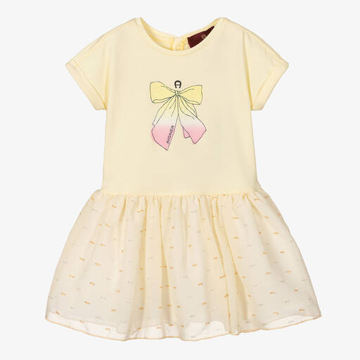 AIGNER-Robe jaune mousseline et coton bébé | Childrensalon Outlet