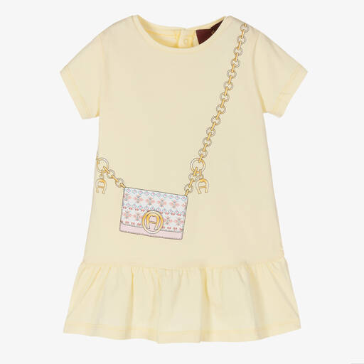 AIGNER-Baby Girls Yellow Cotton Dress | Childrensalon Outlet