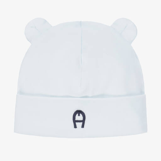 AIGNER-Bonnet bleu en coton Bébé | Childrensalon Outlet