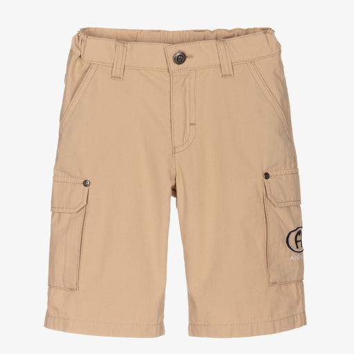 AIGNER-Beige Baumwoll-Cargoshorts (J) | Childrensalon Outlet