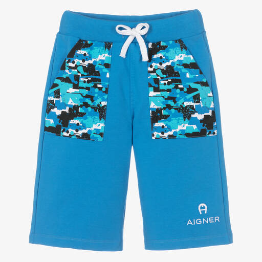 AIGNER-Blaue Baumwollshorts für Jungen | Childrensalon Outlet