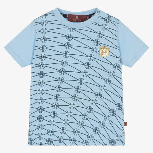 AIGNER-Blaues Baumwoll-T-Shirt für Jungen | Childrensalon Outlet