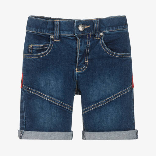 AIGNER-Boys Blue Denim Logo Shorts | Childrensalon Outlet