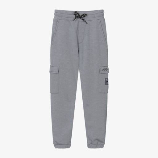 AIGNER-Boys Charcoal Cotton Cargo Trousers | Childrensalon Outlet