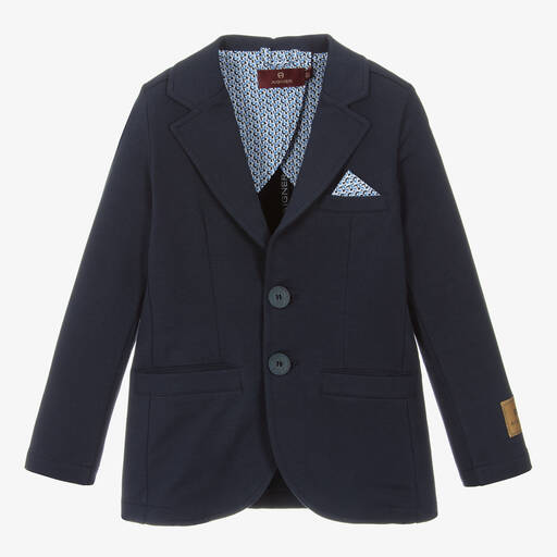 AIGNER-Boys Navy Blue Cotton Blazer | Childrensalon Outlet