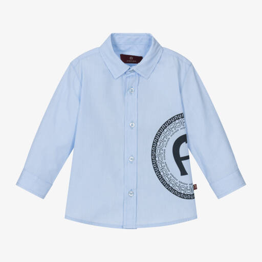 AIGNER-قميص قطن لون أزرق للمواليد | Childrensalon Outlet