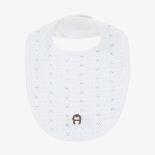 AIGNER-Boys Soft White Bear-Print Bib | Childrensalon Outlet