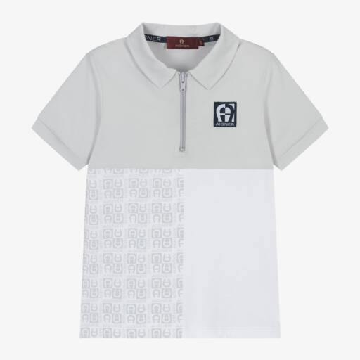 AIGNER-Boys Two-Tone Zip Polo Top | Childrensalon Outlet