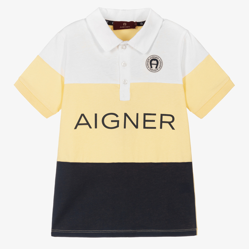 AIGNER-Желтая рубашка поло для мальчиков | Childrensalon Outlet
