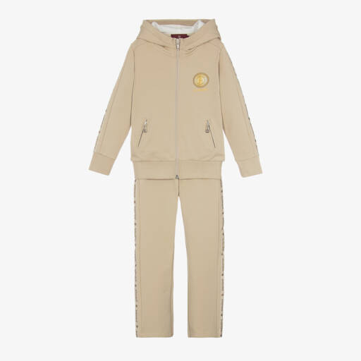 AIGNER-بدلة رياضية قطن لون بيج للبنات | Childrensalon Outlet