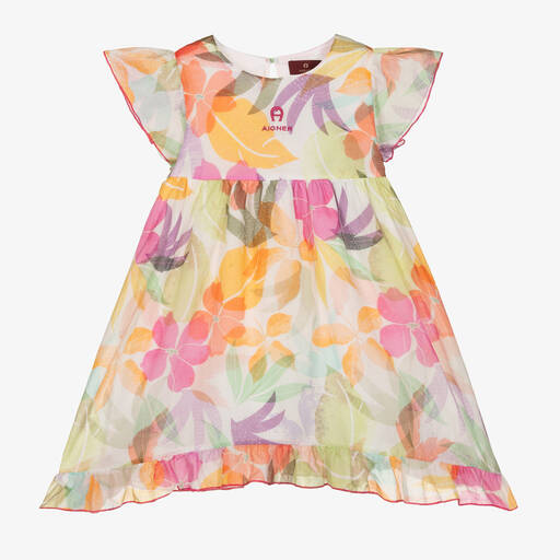 AIGNER-Платье из хлопковой вуали с цветами | Childrensalon Outlet