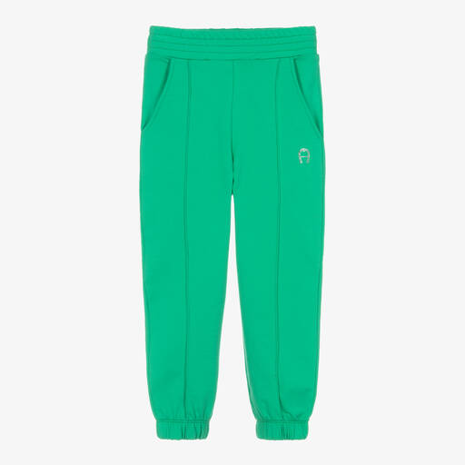 AIGNER-Girls Green Cotton Joggers | Childrensalon Outlet