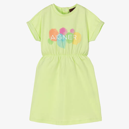 AIGNER-Зеленое хлопковое платье | Childrensalon Outlet