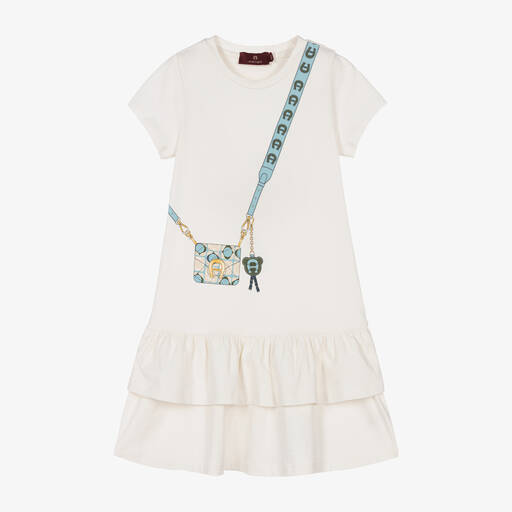 AIGNER-Girls Ivory Cotton Crossbody Bag Dress | Childrensalon Outlet