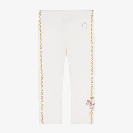 AIGNER-Girls Ivory Cotton Leggings | Childrensalon Outlet