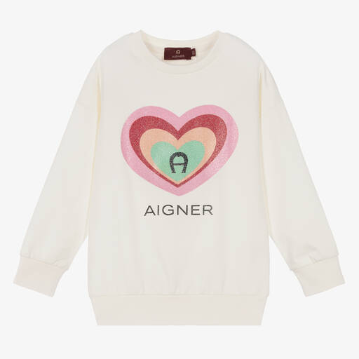 AIGNER-Кремовый хлопковый свитшот | Childrensalon Outlet
